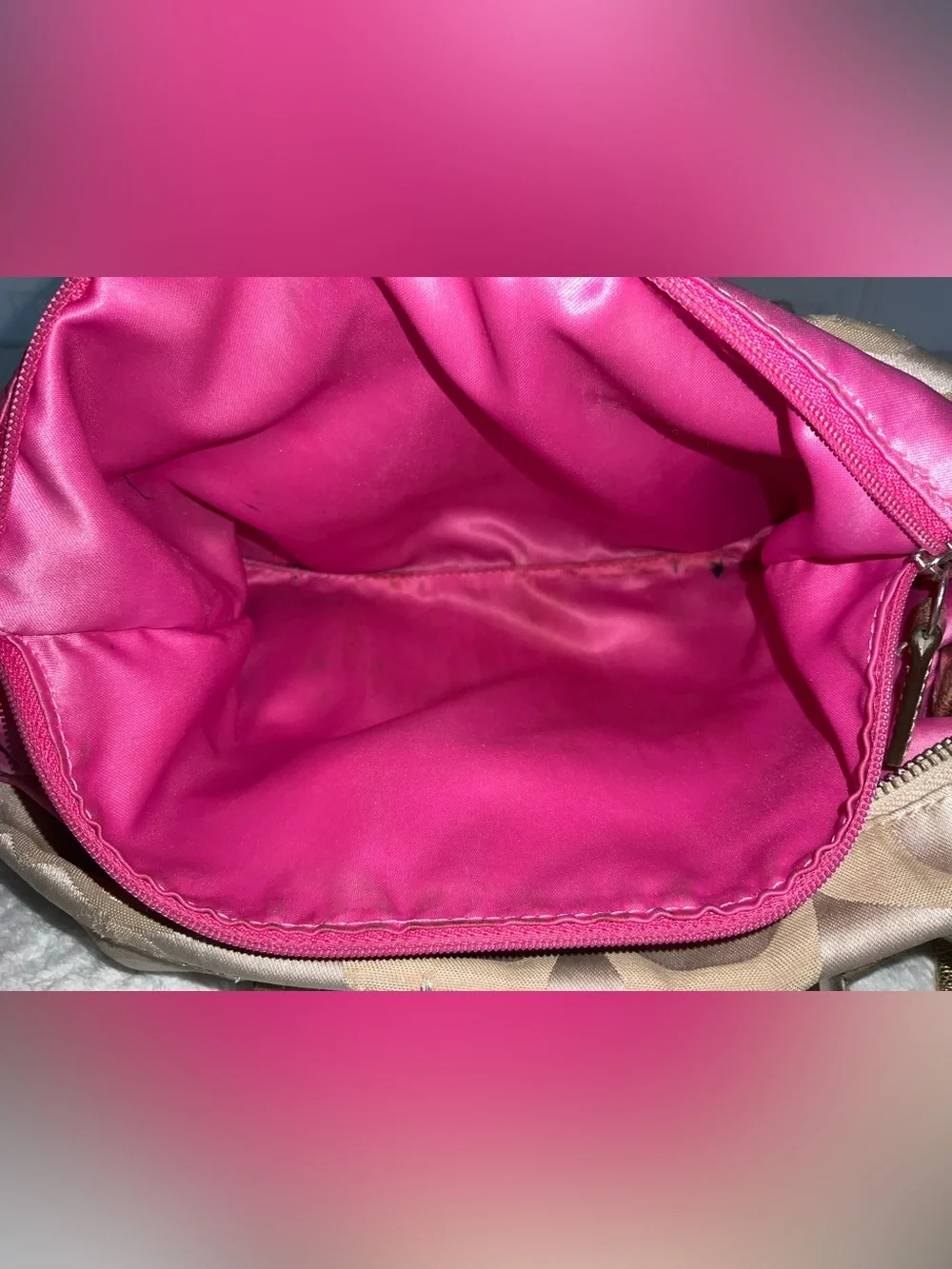 Coach gold poppy sateen shoulder bag
